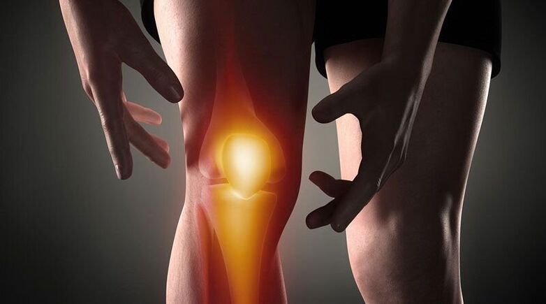 Störungen von Stoffwechselprozessen in den Gelenkstrukturen können Schmerzen im Knie hervorrufen